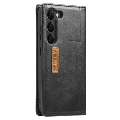 „Lc.Imeeke“ Samsung Galaxy S23 (SM-S911) juodas odinis atverčiamas dėklas | Priedai.lt