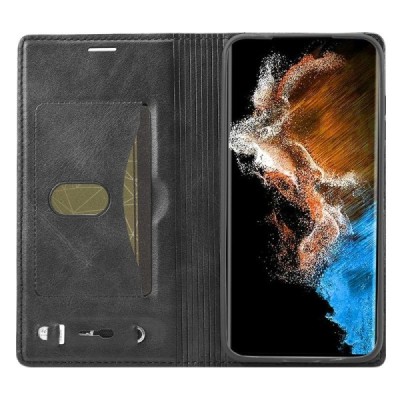 „Lc.Imeeke“ Samsung Galaxy S23 (SM-S911) juodas odinis atverčiamas dėklas | Priedai.lt