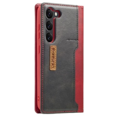 „Lc.Imeeke“ Samsung Galaxy S23+ (SM-S916) raudonas odinis atverčiamas dėklas | Priedai.lt