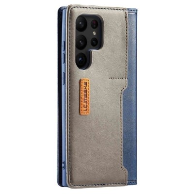 „Lc.Imeeke“ Samsung Galaxy S23 Ultra (SM-S918) mėlynas odinis atverčiamas dėklas | Priedai.lt