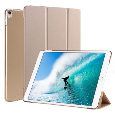 Apple iPad Pro 10.5" (iPad Air 2019) atverčiamas auksinis slim case odinis dėklas - knygutė | Priedai.lt