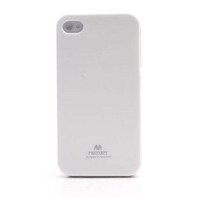 Mercury TPU kieto silikono baltas Apple iPhone 4S dėklas - nugarėlė / Priedai.lt