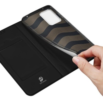 „Dux Ducis“ Skin serijos Xiaomi 13 Lite juodas odinis atverčiamas dėklas | Priedai.lt