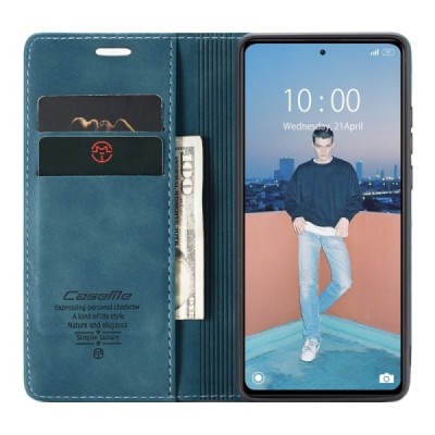 Xiaomi Redmi Note 12 Pro (Poco X5 Pro) CaseMe Retro solidus atverčiamas žalias odinis dėklas - knygutė | Priedai.lt