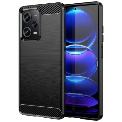 Xiaomi Redmi Note 12 Pro (Poco X5 Pro) „Carbon“ kieto silikono TPU juodas dėklas - nugarėlė | Priedai.lt