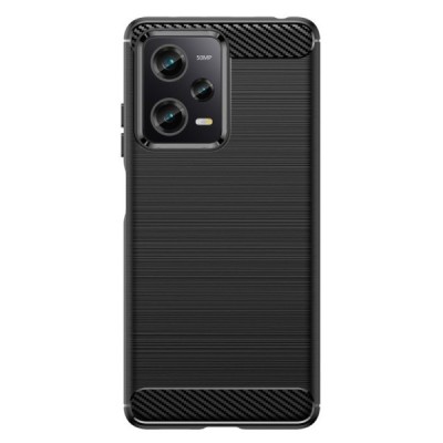 Xiaomi Redmi Note 12 Pro (Poco X5 Pro) „Carbon“ kieto silikono TPU juodas dėklas - nugarėlė | Priedai.lt