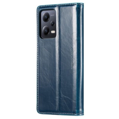 Xiaomi Redmi Note 12 Pro (Poco X5 Pro) „CaseMe“ Leather solidus atverčiamas mėlynas odinis dėklas - knygutė | Priedai.lt