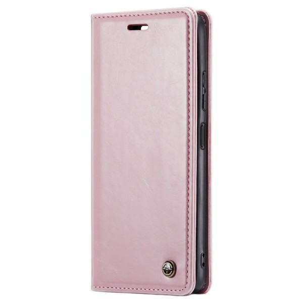 „CaseMe“ Leather solidus atverčiamas dėklas - rožinis (Redmi Note 12 Pro / Poco X5 Pro)