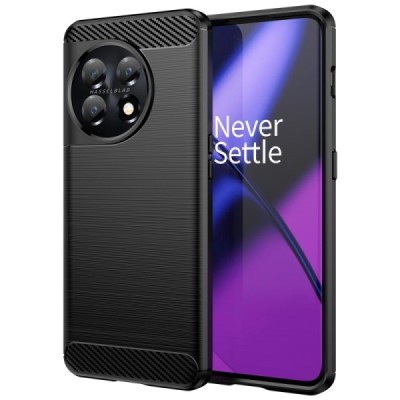 OnePlus 11 „Carbon“ kieto silikono TPU juodas dėklas - nugarėlė | Priedai.lt