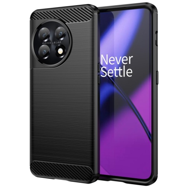 „Carbon“ kieto silikono (TPU) dėklas - juodas (OnePlus 11)
