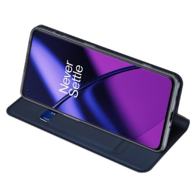 „Dux Ducis“ Skin serijos OnePlus 11 tamsiai mėlynas odinis atverčiamas dėklas | Priedai.lt