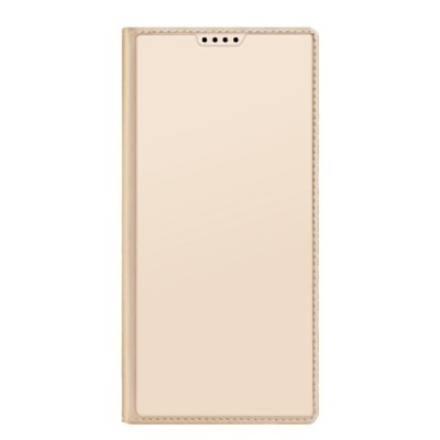 „Dux Ducis“ Skin serijos Samsung Galaxy S23 Ultra (SM-S918) auksinis odinis atverčiamas dėklas | Priedai.lt