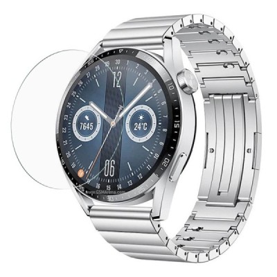 Huawei Watch GT 3 46mm „Calans“ 9H Tempered Glass sustiprintos apsaugos skaidrus apsauginis ekrano stiklas 0,3 mm | Priedai.lt