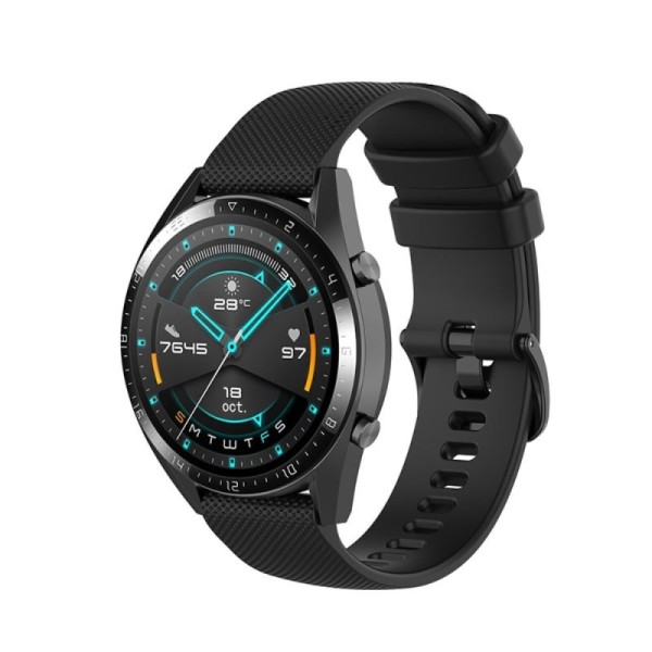 Išmaniojo laikrodžio kieto silikono (TPU) apyrankė - juoda (Huawei Watch 4 Pro / GT Runner / GT 3 / GT 3 SE)