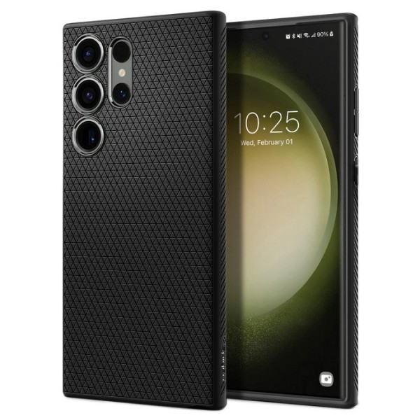 „Spigen“ Liquid Air dėklas - juodas (Galaxy S23 Ultra)