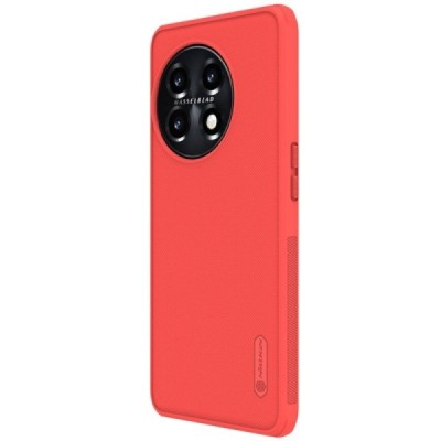 Nillkin Frosted Shield OnePlus 11 raudonas plastikinis dėklas | Priedai.lt