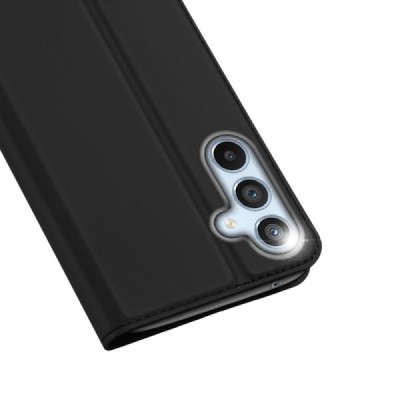 „Dux Ducis“ Skin serijos Samsung Galaxy A54 (SM-A546B) juodas odinis atverčiamas dėklas | Priedai.lt
