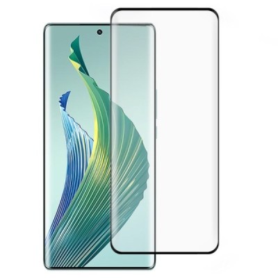 Huawei Honor Magic 5 Lite (Honor X9a) „Rurihai“ 9H Tempered Glass sustiprintos apsaugos juodas pilnai dengiantis apsauginis ekra