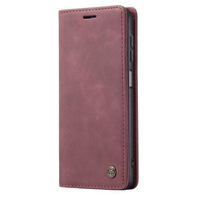 Samsung Galaxy A34 5G (SM-A346E) CaseMe Retro solidus atverčiamas bordo odinis dėklas - knygutė | Priedai.lt