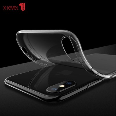 Apple iPhone Xs Max „X-Level“ skaidrus (permatomas) kieto silikono TPU bespalvis dėklas | Priedai.lt