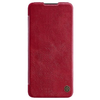 Prabangus „Nillkin“ Qin serijos raudonas odinis atverčiamas Samsung Galaxy A34 5G (SM-A346E) dėklas | Priedai.lt