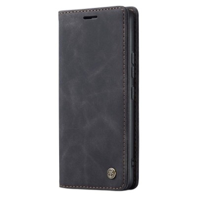Samsung Galaxy A54 (SM-A546B) CaseMe Retro solidus atverčiamas juodas odinis dėklas - knygutė | Priedai.lt