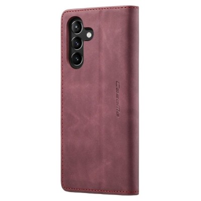 Samsung Galaxy A54 (SM-A546B) CaseMe Retro solidus atverčiamas bordo odinis dėklas - knygutė | Priedai.lt