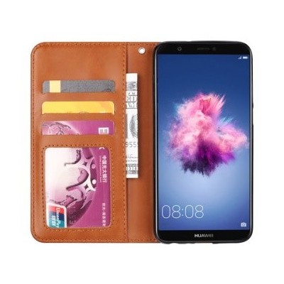 Prabangus „Comma“ odinis atverčiamas bordo Huawei P smart 2018 (Enjoy 7S) dėklas | Priedai.lt