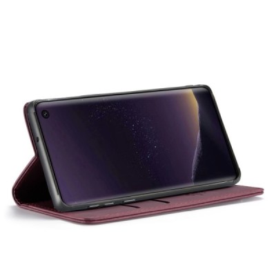 Samsung Galaxy S10e (G970) CaseMe Retro solidus atverčiamas bordo odinis dėklas - knygutė | Priedai.lt