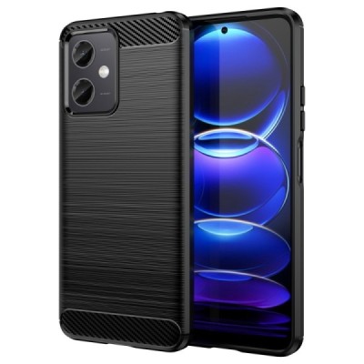 Xiaomi Redmi Note 12 (Poco X5 5G) „Carbon“ kieto silikono TPU juodas dėklas - nugarėlė | Priedai.lt