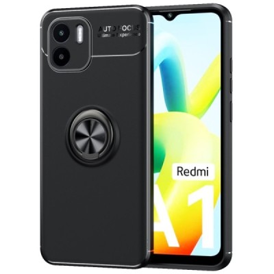 Xiaomi Redmi A2 (Redmi A1) „FOCUS“ Kickstand kieto silikono TPU juodas dėklas - nugarėlė | Priedai.lt