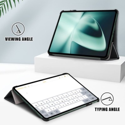 OnePlus Pad (Oppo Pad 2) atverčiamas juodas odinis dėklas - knygutė | Priedai.lt