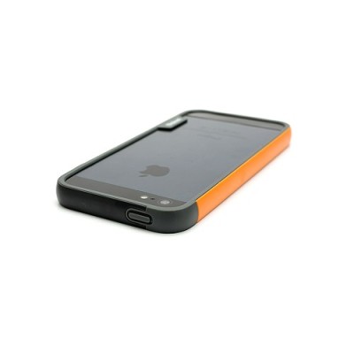 Oranžinės, juodos ir pilkos spalvų „Walnutt“ Trio kieto silikono (TPU) Apple iPhone SE (5, 5s) dėklas (rėmelis) - kraštų apvadas