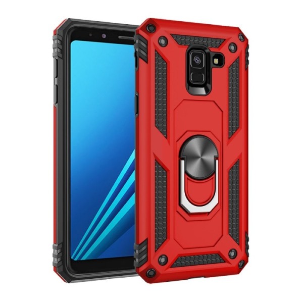„Kickstand“ sustiprintos apsaugos dėklas - raudonas (Galaxy A8 2018)