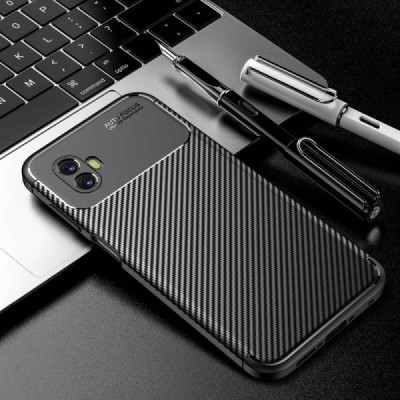 Samsung Galaxy Xcover 6 Pro (G736) „Fiber“ kieto silikono TPU juodas dėklas - nugarėlė | Priedai.lt