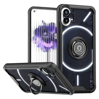 Nothing Phone 1 „Fashion“ Kickstand kieto silikono TPU skaidrus dėklas - nugarėlė | Priedai.lt