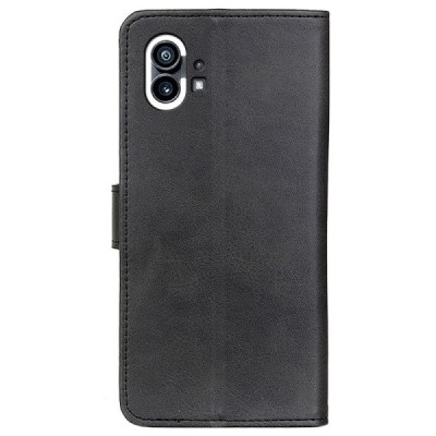 Nothing Phone 1 „Split“ Stand juodas odinis atverčiamas dėklas - knygutė | Priedai.lt