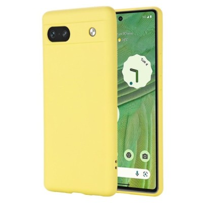 Google Pixel 7A Shell kieto silikono (TPU) dėklas geltonas - nugarėlė | Priedai.lt