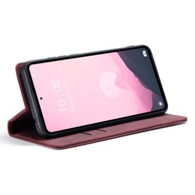 Xiaomi Redmi 12C (11A) CaseMe Retro solidus atverčiamas bordo odinis dėklas - knygutė | Priedai.lt