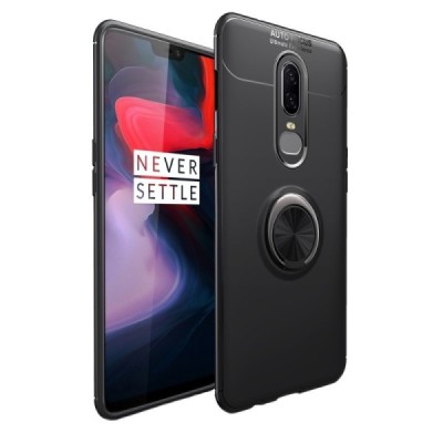 OnePlus 6 „FOCUS“ Kickstand kieto silikono TPU juodas dėklas - nugarėlė | Priedai.lt