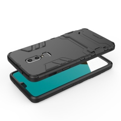 Sustiprintos apsaugos OnePlus 6 juodas kieto silikono (TPU) ir plastiko dėklas | Priedai.lt