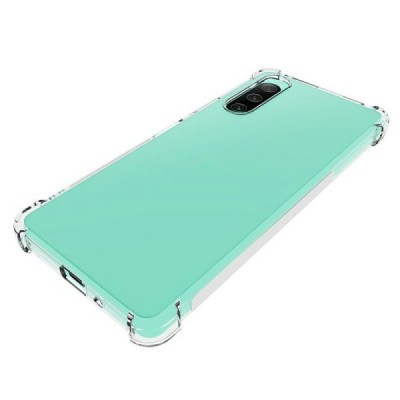 Sustiprintos apsaugos Sony Xperia 10 V skaidrus kieto silikono (TPU) dėklas | Priedai.lt
