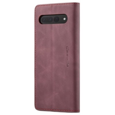 Google Pixel 7 Pro CaseMe Retro solidus atverčiamas bordo odinis dėklas - knygutė | Priedai.lt