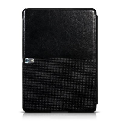 Prabangus „HOCO“ Crystal serijos odinis atverčiamas juodas Samsung Galaxy Tab S 10.5 T805 dėklas / Priedai.lt