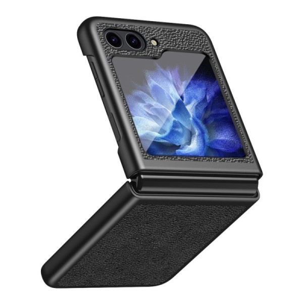 „Deluxe Leather“ dėklas - juodas (Galaxy Flip5)