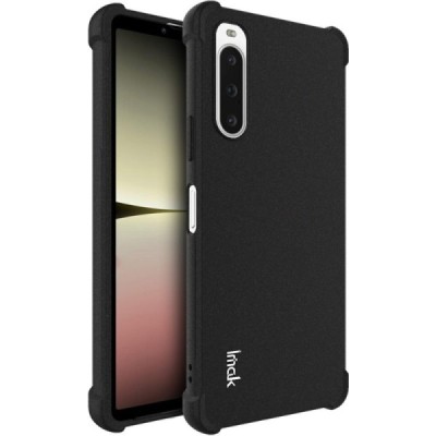 Sony Xperia 10 V Imak sustiprintos apsaugos kieto silikono TPU juodas dėklas - nugarėlė | Priedai.lt