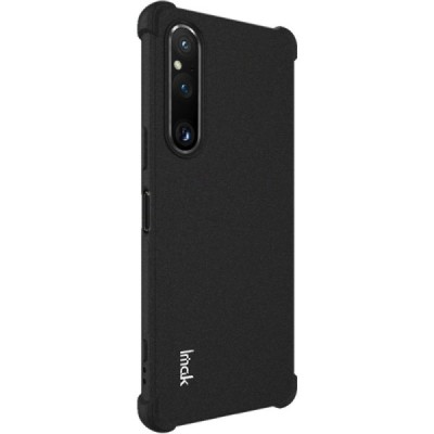 Sony Xperia 1 V Imak sustiprintos apsaugos kieto silikono TPU juodas dėklas - nugarėlė | Priedai.lt