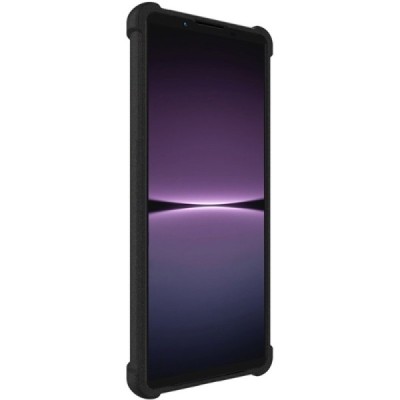 Sony Xperia 1 V Imak sustiprintos apsaugos kieto silikono TPU juodas dėklas - nugarėlė | Priedai.lt