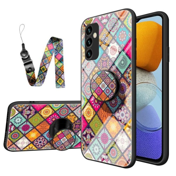 „Pattern“ kieto silikono (TPU) dėklas - spalvotas + raištelis telefonui + laikiklis (Galaxy M23 / F23)