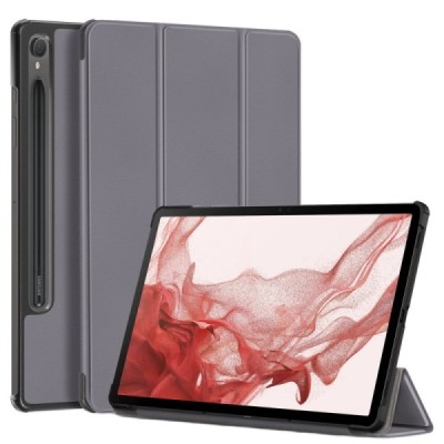 Samsung Galaxy Tab S9 11" / S9 FE 5G / S10 FE / S10 Lite flip grey leather case - book (foldable) | Priedai.lt